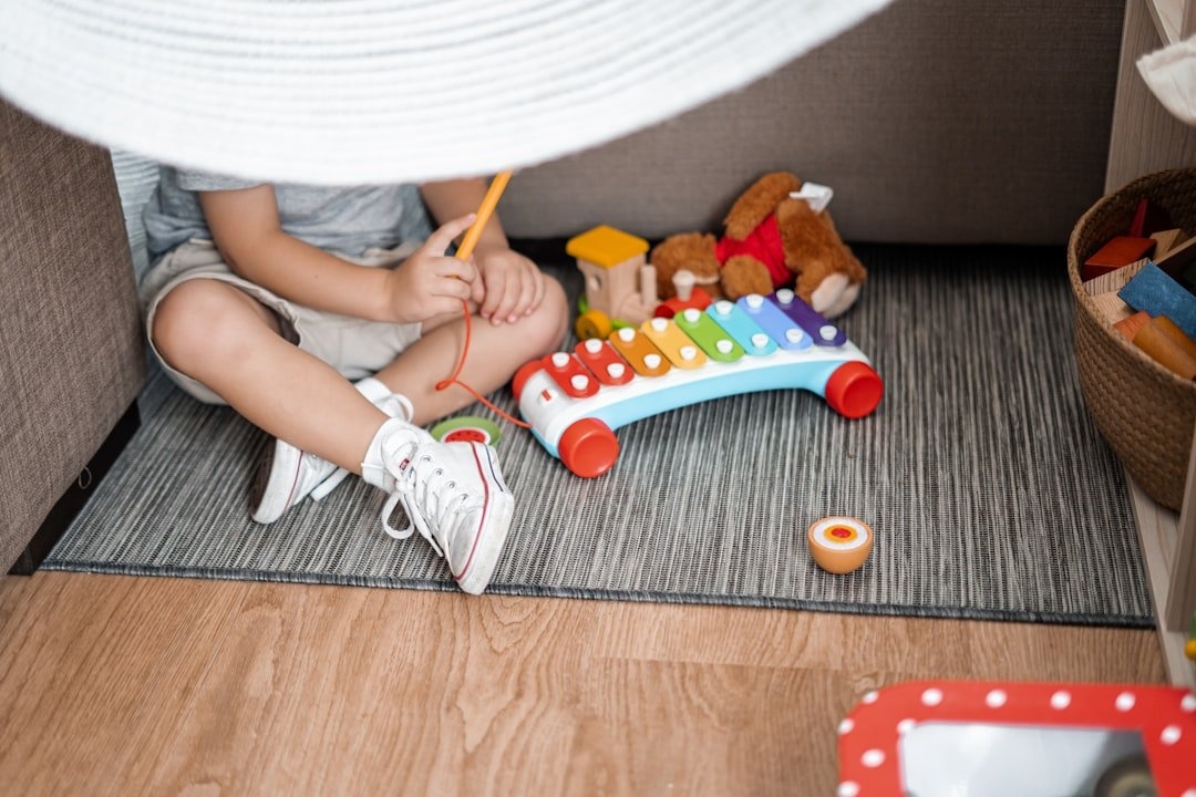 Child playing with toys