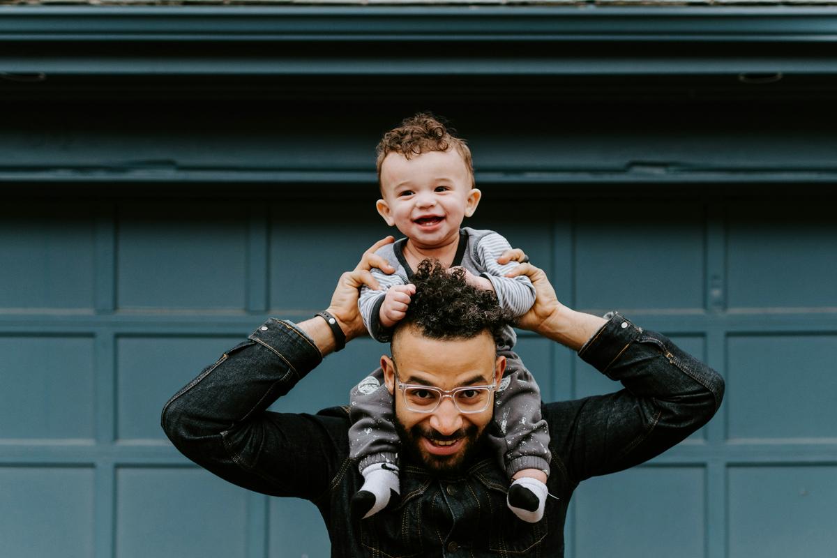 Happy family with caregiver